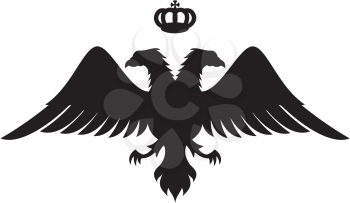 Royalty Free Clipart Image of a Silhouette of an Eagle Crest