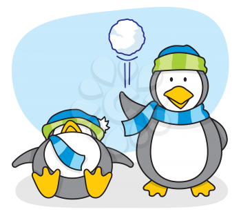 Royalty Free Clipart Image of Penguins