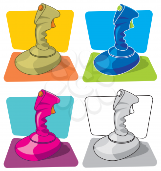 Royalty Free Clipart Image of a Set of Joysticks