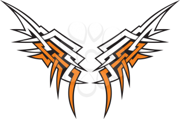 Royalty Free Clipart Image of a Tribal Wings Tattoo