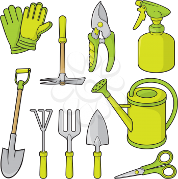 Royalty Free Clipart Image of Gardening Tools