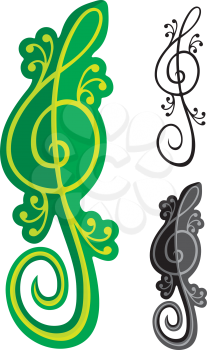 Royalty Free Clipart Image of Treble Clefs