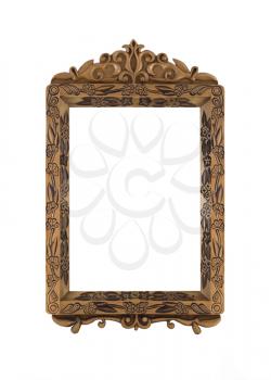Carved Frame for picture useful as icon case over white