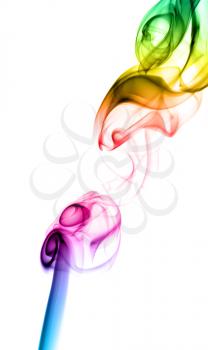 Gradient colored fume shape over white background