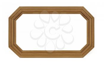 Octagonal wooden Frame for picture or portrait isolated