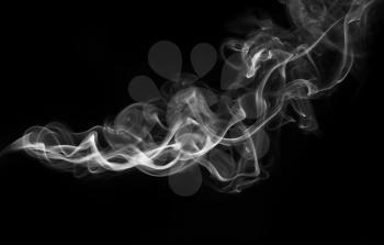 White Abstract fume shape over the black background
