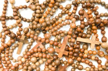 Wooden rosary beads, Useful as texture or background over white