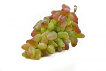 Bunch of green and red grapes isolated over white