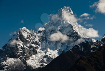 Ama Dablam summit in Himalayas. Captured in Sagarmatha National park