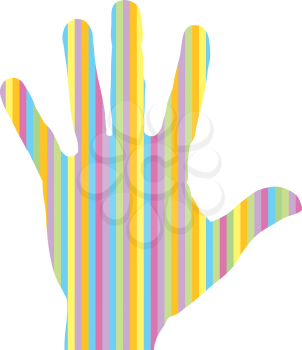 Royalty Free Clipart Image of a Striped Hand