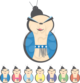 Royalty Free Clipart Image of a Set of Women