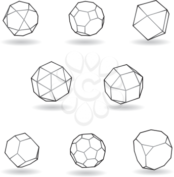 Royalty Free Clipart Image of a Set of Shapes