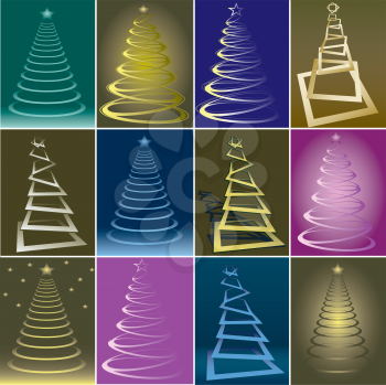 Royalty Free Clipart Image of Christmas Trees