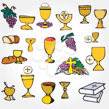 Royalty Free Clipart Image of a Communion Elements