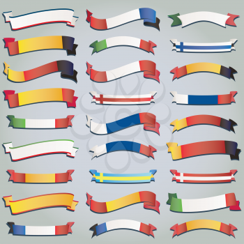 Royalty Free Clipart Image of Flag Ribbons