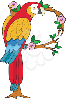 Royalty Free Clipart Image of a Parrot in the Shape of a P