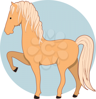 Royalty Free Clipart Image of a Palomino With a Raised Leg