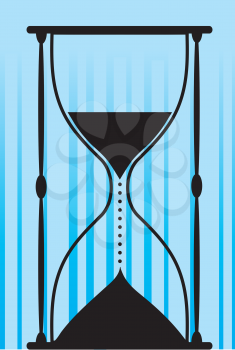Royalty Free Clipart Image of a Silhouette of an Hourglass