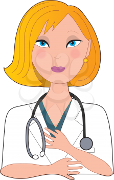 Royalty Free Clipart Image of a Nurse or Doctor