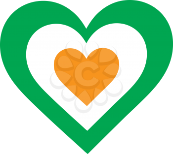 Royalty Free Clipart Image of a Heart Inside a Heart Symbolizing a Love of Ireland