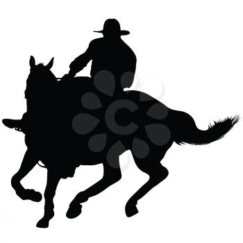 Silhouette of a lone rider wearing a rancher's hat