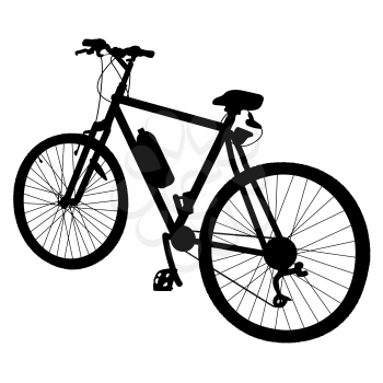 Black silhouette of a bicycle with a water bottle attached to it
