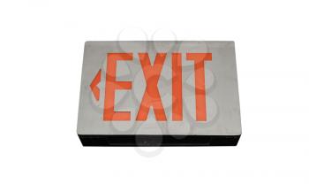 Isolated exit sign.
