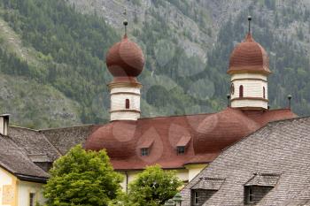 Konigsee, Germany-May 29, 2016: View of St. Bartholomew church in Bavarian Alps.