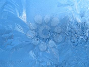 frosty natural pattern on winter window glass