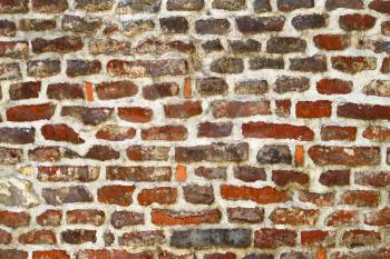 fragment of old brick wall background close up