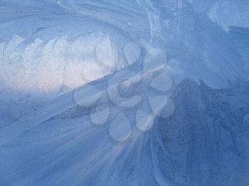 frosty natural pattern on winter glass