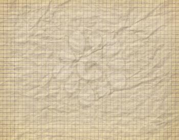 Old crumpled checkered paper background