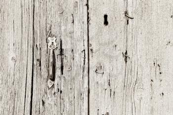 Texture of very old wooden door with handle