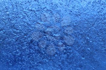 Closeup of blue natural ice texture