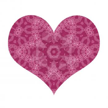 Abstract heart with pattern on white background