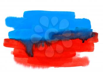 Bright abstract red and blue watercolor background