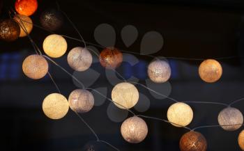 Festive decorations in the form of luminous balls