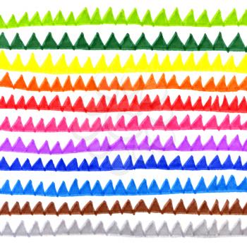 Abstract pattern made by hand on a white paper with colored markers