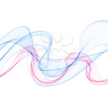 Abstract bright color fume shapes on white background