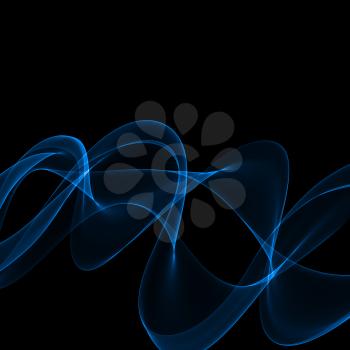 Abstract blue fume on black background