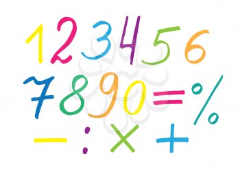 Colorful vector numerals and symbols for design