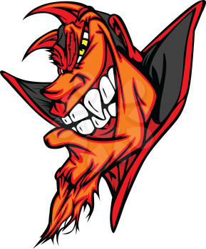 Royalty Free Clipart Image of a Devil Mascot