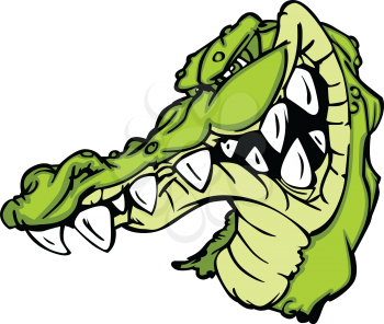 Royalty Free Clipart Image of an Alligator Mascot
