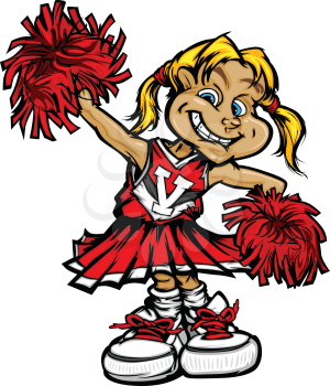 Royalty Free Clipart Image of a Cheerleader