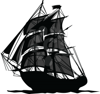 Royalty Free Clipart Image of a Tall Ship