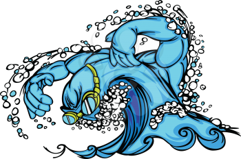 Royalty Free Clipart Image of a Swimmer