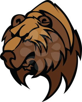 Cartoon Vector Mascot Image of a Black Bear Head