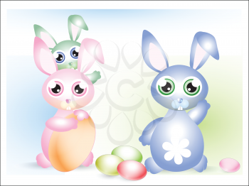 Royalty Free Clipart Image of Bunnies