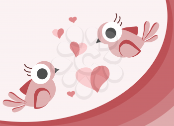 Royalty Free Clipart Image of a Lovebird Background