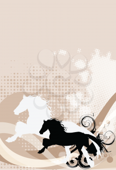 Royalty Free Clipart Image of an Abstract Horse Background